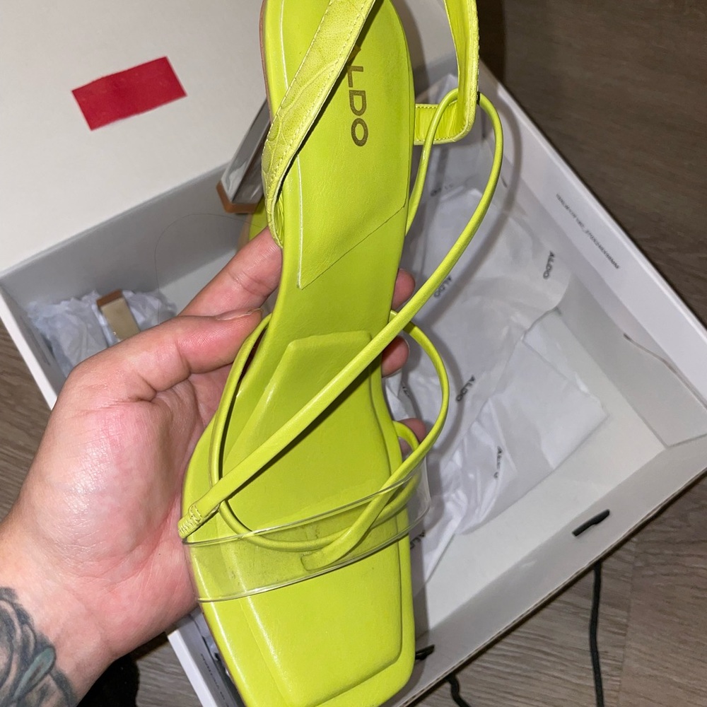 aldo juliet lime green heels size 8 only worn once